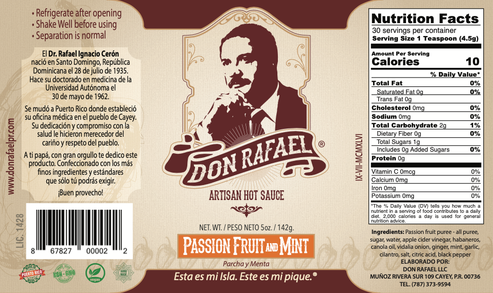 Passion Fruit & Mint - Don Rafael Hot Sauce