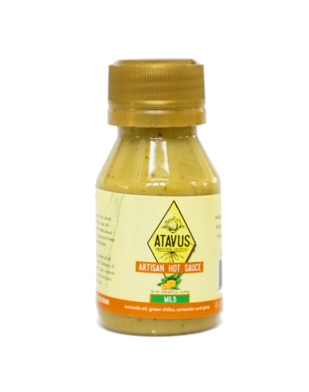x-Green Chiles & Ghee & Coriander & Avocado Oil - ATAVUS-Hot Sauce - Mild Heat-6.76 oz-
