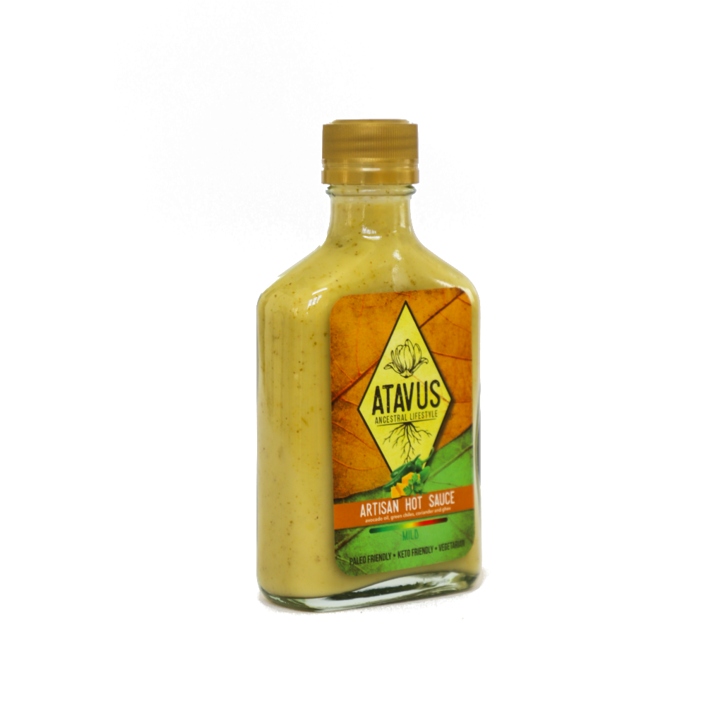 x-Green Chiles & Ghee & Coriander & Avocado Oil - ATAVUS-Hot Sauce - Mild Heat-6.76 oz-